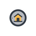 Secure House Icon: Ultimate Home Protection within a Strong Vault Door Structure Royalty Free Stock Photo