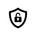 Secure icon in flat style. Privacy guarantee vector illustration on isolated background. Safety risk sign business concept
