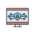 Color illustration icon for Secure, safe and protection