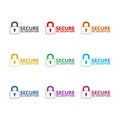 Secure internet connection SSL color icon set isolated on white background Royalty Free Stock Photo