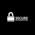 Secure internet connection SSL icon isolated on black background