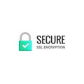 Secure internet connection SSL icon. Isolated secured lock access to internet illustration design. SSL safe guard Royalty Free Stock Photo
