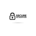 Secure internet connection SSL icon. Isolated secured lock access to internet illustration design