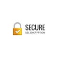 Secure internet connection SSL icon. Isolated secured lock access to internet illustration design. SSL safe guard Royalty Free Stock Photo
