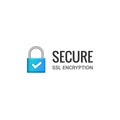 Secure internet connection SSL icon. Isolated secured lock access to internet illustration design. SSL safe guard