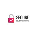 Secure internet connection SSL icon. Isolated secured lock access to internet illustration design. SSL safe guard Royalty Free Stock Photo