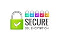 Secure internet connection SSL icon. Isolated secured lock access to internet illustration design. SSL safe guard