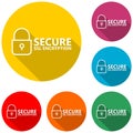 Secure internet connection SSL icon with long shadow Royalty Free Stock Photo