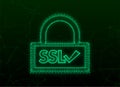 Secure internet connection SSL plexus icon. SSL safe guard. Vector stock illustration Royalty Free Stock Photo