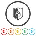 Secure internet icon. Set icons in color circle buttons Royalty Free Stock Photo