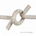 Secure Knot in a Strong Braided Rope on White Royalty Free Stock Photo