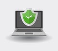 Secure laptop icon illustrated in vector on white background