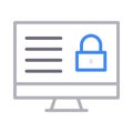 Secure lcd thin line color vector icon Royalty Free Stock Photo