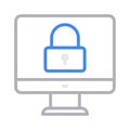 Secure lcd thin line color vector icon Royalty Free Stock Photo
