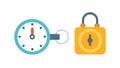 Secure Limited Access Padlock Icon with Timer, vector design Generative AI Royalty Free Stock Photo