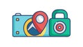 Secure Location Photography & Geotagging Icon, vector design Generative AI Royalty Free Stock Photo
