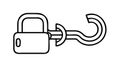 Secure Lock with Curved Key, Advanced Encryption, vector design Generative AI Royalty Free Stock Photo