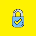 Secure lock line icon