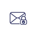 secure mail, email icon, vector