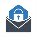 Secure mail icon. Email lock security icon Royalty Free Stock Photo