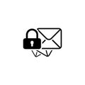 Secure Mail Icon. Flat Design
