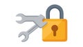 Secure Maintenance Icon with Padlock and Tools, vector design Generative AI Royalty Free Stock Photo