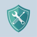 Secure Maintenance Tools Shield Icon Royalty Free Stock Photo