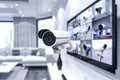 Secure management of distant surveillance operations uses video technology and synchronization devices to cover and control electr