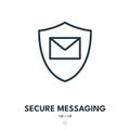 Secure Messaging Icon. Security, Communication, Privacy. Editable Stroke. Vector Icon