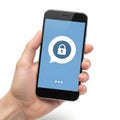 Secure messaging on smartphone Royalty Free Stock Photo