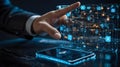 Secure Mobile Blockchain Payment Featuring Cryptocurrency and Advanced Encryption Royalty Free Stock Photo
