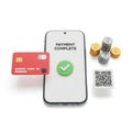 Secure mobile payment confirmation isolated on transparent background Royalty Free Stock Photo