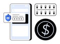 Secure Mobile Payment with Password Protection and Digital Transactions Concept Royalty Free Stock Photo