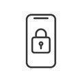 Smartphone Security: Locked Mobile Phone Icon Royalty Free Stock Photo