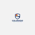 Secure mountain logo, colorado mountain, badge safety mountain logo