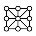 Multi Layer Perceptron MLP Deep Learning Icon, AI Neural Network Vector Symbol Royalty Free Stock Photo