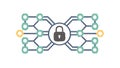Secure Network Blockchain Icon, Data Protection, vector design Generative AI Royalty Free Stock Photo