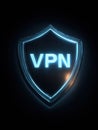 Secure Network Connection With VPN Shield Displaying Spoofed Server IP for Enhanced Privacy and Online Protection Royalty Free Stock Photo