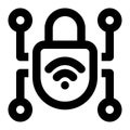 Secure Network, Security Network, Network Protection Outline Icon