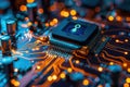 Secure Networking Infrastructure. Digital Security and Connection Building Concept