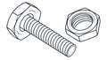 Secure nut and bolt, symbolizing strong connection and engineering, vector design Generative AI Royalty Free Stock Photo