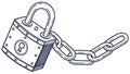 Secure Padlock and Chain for Safety and Protection, vector design Generative AI Royalty Free Stock Photo