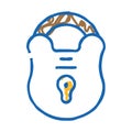 secure padlock icon doodle illustration