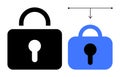 Secure Padlock Icons Representing Data Protection and Privacy Measures