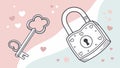 Secure Padlock and Key, Data Encryption and Access, vector design Generative AI Royalty Free Stock Photo