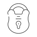 secure padlock line icon vector illustration