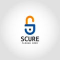Secure is a padlock Logo with letter S concept