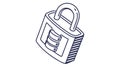 Secure Padlocked Lock, Robust Digital Security and Data Protection Icon, vector design Generative AI Royalty Free Stock Photo