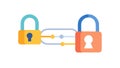 Secure Padlocks Network Security Chain, vector design Generative AI Royalty Free Stock Photo