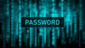 Secure password. Cyber attack. Digital background green matrix. Binary computer code. Vector Illustration Royalty Free Stock Photo